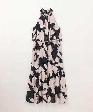 GRACE CONTINENTAL キカプリントホルタードレス ブラック