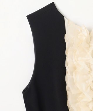 GRACE CONTINENTAL シアーラッフルロングドレス ブラック