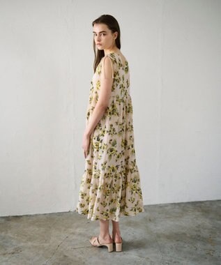 GRACE CONTINENTAL エスニックフラワー刺繍ワンピース ベージュ