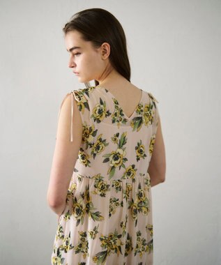 GRACE CONTINENTAL エスニックフラワー刺繍ワンピース ベージュ