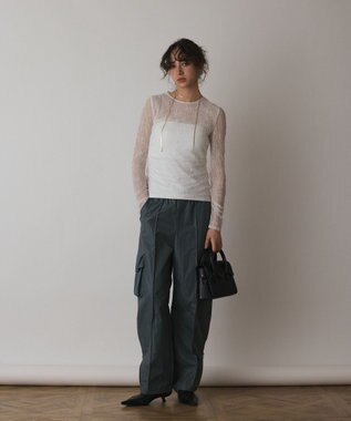 GRACE CONTINENTAL ナイロンジップカーゴパンツ グレー