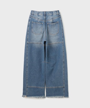 GRACE CONTINENTAL ライン切替デニムパンツ ブルー