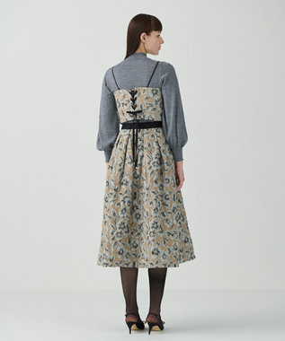 GRACE CONTINENTAL ボタニカルセパレートドレス グレー