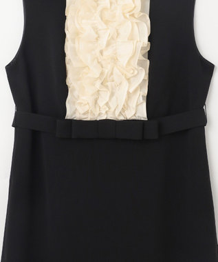 GRACE CONTINENTAL シアーラッフルロングドレス ブラック