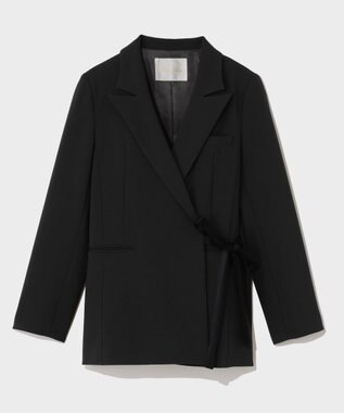 GRACE CONTINENTAL サテンボウ付テーラードジャケット ブラック