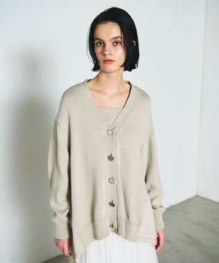 GRACE CONTINENTAL リリヤーンルーズカーディガン グレー