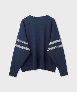 GRACE CONTINENTAL ナンバリングニットトップ ネイビー