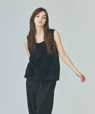 GRACE CONTINENTAL チュールフェザータンクトップ ブラック