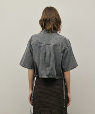 GRACE CONTINENTAL ハーフスリーブデニムシャツ グレー