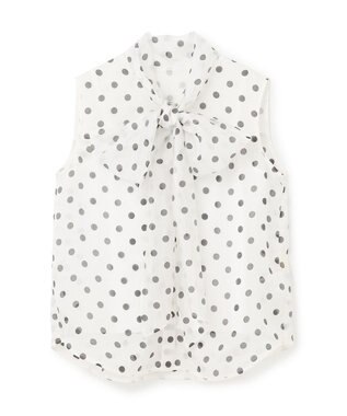 GRACE CONTINENTAL シアードットプリントブラウス ホワイト