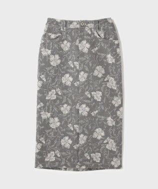 GRACE CONTINENTAL ボタニカルジャガードスカート チャコール