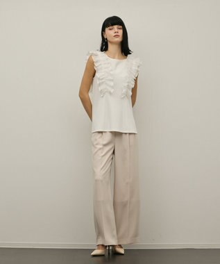 GRACE CONTINENTAL フリル切替カットトップ ホワイト