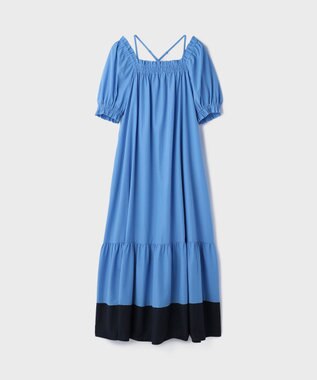 GRACE CONTINENTAL ギャザーロングワンピース ブルー