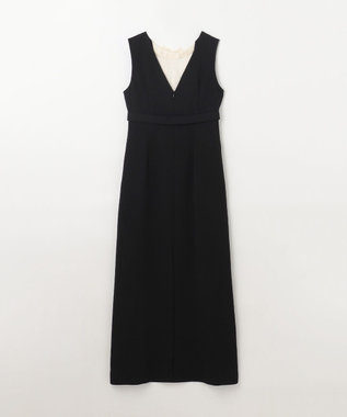 GRACE CONTINENTAL シアーラッフルロングドレス ブラック