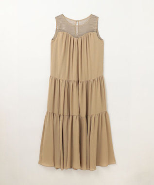 GRACE CONTINENTAL シアードレープマキシ キャメル