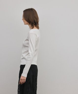 GRACE CONTINENTAL ヘンリーネックカットトップ ホワイト