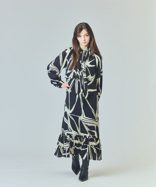 GRACE CONTINENTAL キカラッフルレイヤードワンピース ブラック