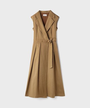 GRACE CONTINENTAL カシュクールタックフレアワンピース ベージュ