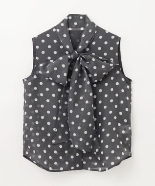 GRACE CONTINENTAL シアードットプリントブラウス ブラック