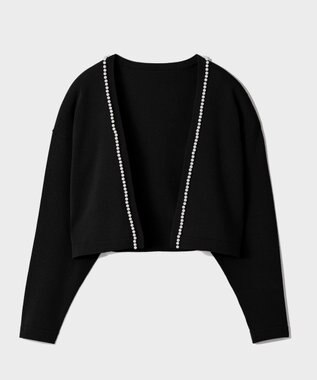 GRACE CONTINENTAL パールショートカーディガン ブラック