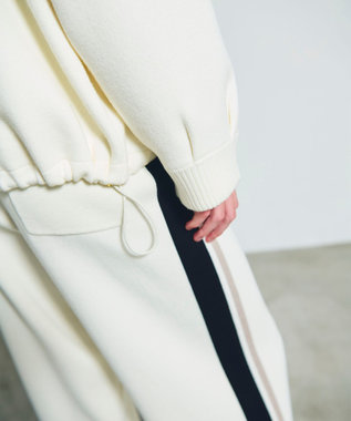 GRACE CONTINENTAL サイドラインニットパンツ ホワイト