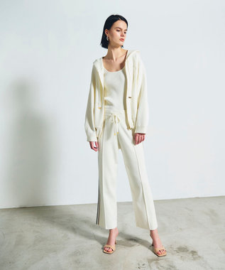 GRACE CONTINENTAL サイドラインニットパンツ ホワイト