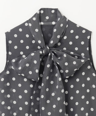 GRACE CONTINENTAL シアードットプリントブラウス ブラック