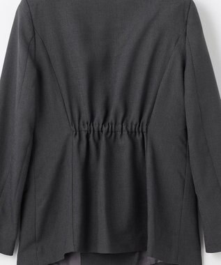 GRACE CONTINENTAL 麻調バックギャザージャケット グレー