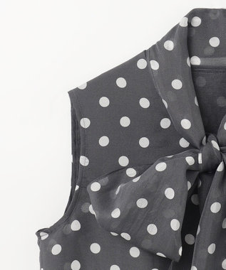 GRACE CONTINENTAL シアードットプリントブラウス ブラック