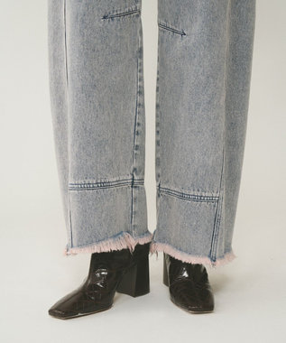 GRACE CONTINENTAL ライン切替デニムパンツ ピンク