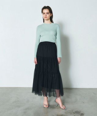 GRACE CONTINENTAL リブニットトップ ライトグリーン