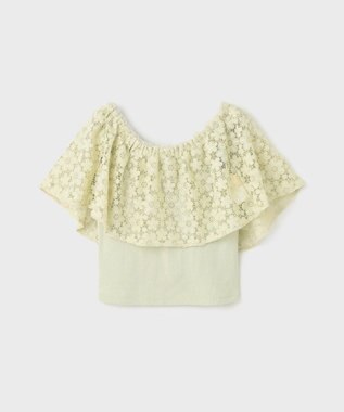 GRACE CONTINENTAL レースケープカットトップ ライトグリーン