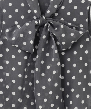 GRACE CONTINENTAL シアードットプリントブラウス ブラック