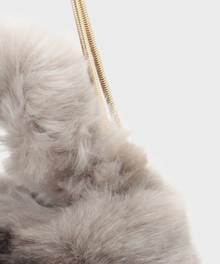 GRACE CONTINENTAL a point etcフェイクファーミニバッグ ライトグレー