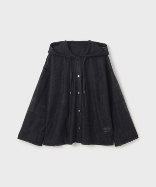 GRACE CONTINENTAL キカレースフード付トップ ブラック