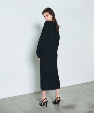 GRACE CONTINENTAL ラメツイードニットスカート ブラック