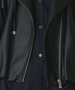 GRACE CONTINENTAL フェイクレザーライダース ブラック