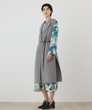 GRACE CONTINENTAL カシミヤ混リバージレ グレー
