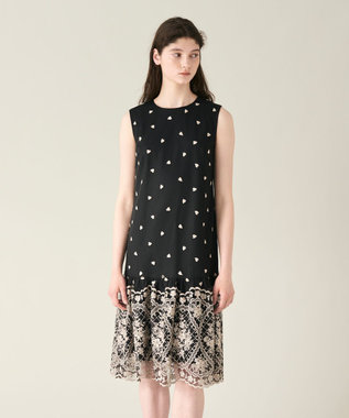 GRACE CONTINENTAL 刺繍レースドレス ブラック