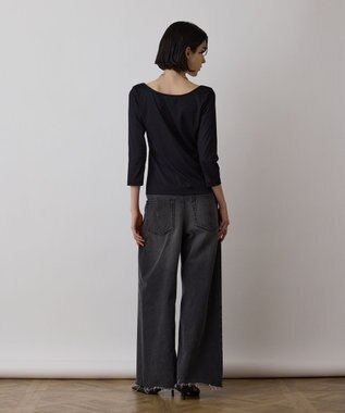 GRACE CONTINENTAL テレコボートネックトップ ブラック