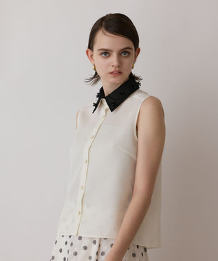 GRACE CONTINENTAL シアーメッシュノースリーブ キナリ