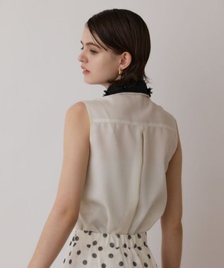 GRACE CONTINENTAL シアーメッシュノースリーブ キナリ