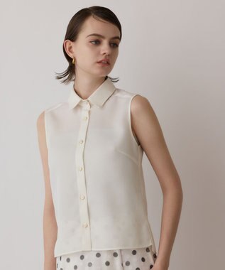 GRACE CONTINENTAL シアーメッシュノースリーブ キナリ