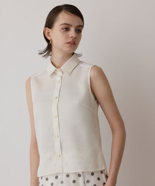 GRACE CONTINENTAL シアーメッシュノースリーブ キナリ