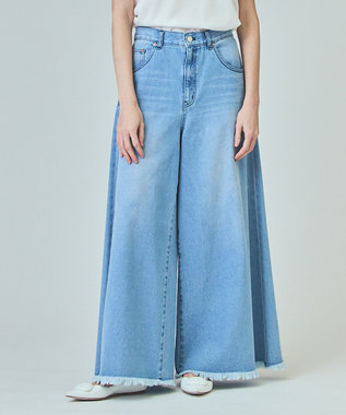 GRACE CONTINENTAL バギーデニムパンツ サックス