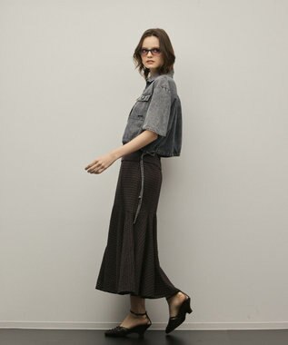 GRACE CONTINENTAL ハーフスリーブデニムシャツ グレー