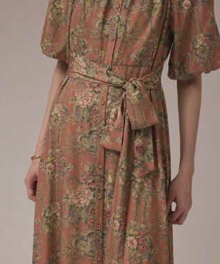 GRACE CONTINENTAL ヴィンテージフラワープリントワンピース キャメル