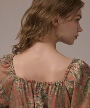 GRACE CONTINENTAL ヴィンテージフラワープリントワンピース キャメル