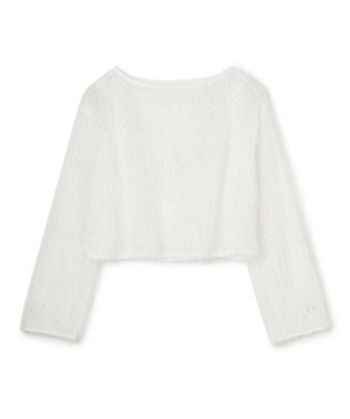 GRACE CONTINENTAL ラメフリンジカットトップ ホワイト