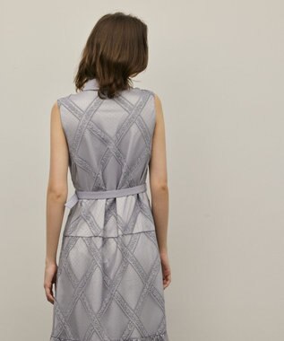 GRACE CONTINENTAL チュールレースワンピース グレー